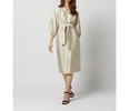 trapunto blouson dress in plantino crepe