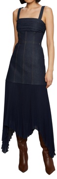 AMUR Women's Jac Denim Combo Midi Dress