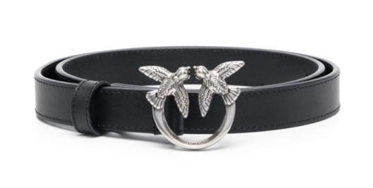 Black 'Love Berry' belt with logo buckle