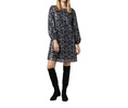 francine dress in blue/multi sparkle embroidery