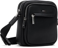 Black Faux-Leather Mini Crossbody Bag