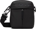 Black Faux-Leather Reporter Bag