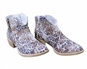 women's gypsy jazz divine ankle boots in white and black faded leopard