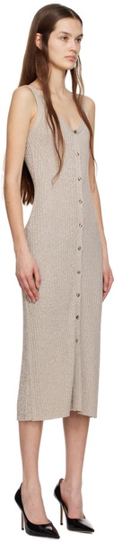 Beige Sleeveless Midi Dress