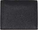 Black Pebble Grain Leather Double Card Holder