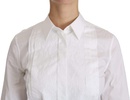 Dolce & Gabbana  White Collared Long Sleeve Polo Shirt