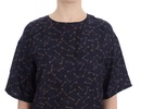 Dolce & Gabbana  Blue gold key print silk blouse
