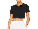 womens wren tee cropped top in black