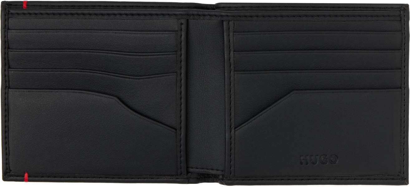 Black Faux-Leather Logo Wallet