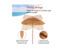 6.5 Feet Portable Thatched Tiki Beach Umbrella with Adjustable Tilt