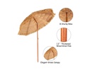 6.5 Feet Portable Thatched Tiki Beach Umbrella with Adjustable Tilt
