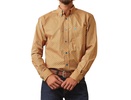 kilian fitted button down shirt in orange & blue