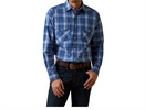 men's pro jaxton long sleeve western snap shirt in blue plaid