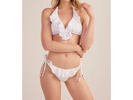 plisse shine ruffle string bottom in optic white