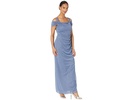 Long Glitter Mesh Cold Shoulder Dress