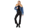 Denim Bomber Jacket With Faux Fur Collar