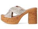 Adorned Metallic Raffia Slide Sandal