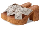 Adorned Metallic Raffia Slide Sandal