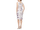 Short Printed Sheath Dress with Hip Embellishment