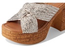 Adorned Metallic Raffia Slide Sandal