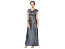 Long A-Line Metallic Knit Gown