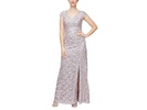 Long Corded Lace with Surplice Neckline