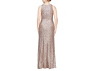 Long Sequins Dress with Cascade Ruffle