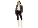 Leather Bomber with Sherpa Collar