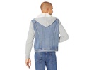 Men's Hybrid Hoodie Non-Stretch Denim Trucker Jacket