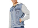 Men's Hybrid Hoodie Non-Stretch Denim Trucker Jacket