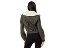 Leather Bomber with Sherpa Collar