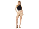 Leather High-Rise Shorts in Deep Energy