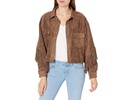 Faux Suede Fringe Shirt Jacket in Hot Cocoa