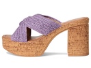 Adorned Raffia Platform Slide