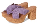 Adorned Raffia Platform Slide