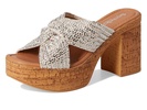 Adorned Metallic Raffia Slide Sandal
