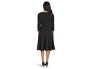 Scuba Crepe Asym Rouched Neck Midi With Belt