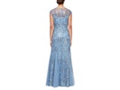 Long Embroidered Fit and Flare Gown