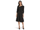 Scuba Crepe Asym Rouched Neck Midi With Belt