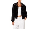 Faux Fur Sweater Detail Bomber Jacket