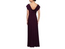 Long Cowl Neck A-Line Dress with Beaded Detail at Waist