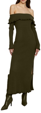 AMUR Women's Meadow Lettuce Edge Midi Dress