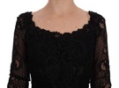 Dolce & Gabbana  Black Floral Sheath Dress