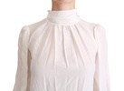 Dolce & Gabbana  White Turtle Neck Blouse Shirt Silk Top