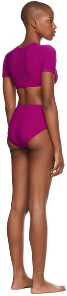 Pink Ruched Crop & Odessa Bikini