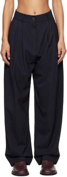 SSENSE Exclusive Navy Double Pleat Front Trousers