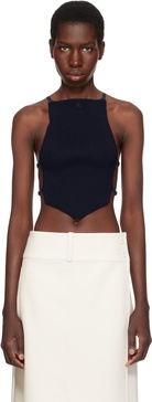 Black Lingerie Detail Pointy Tank Top