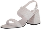 KARL LAGERFELD womens Sarina Quilted Open Toe Leather Heeled Sandal