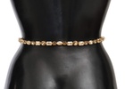 Crystal Embellished Belt s White with Champagne Crystals