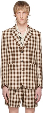 Brown & White Gilbert Check Blazer